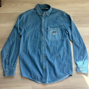 Red Oak Florida Gators Denim Button-Down Shirt, Size Small
